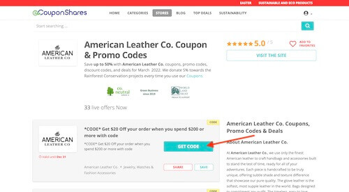 American Leather Co. promo code