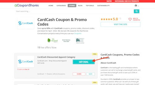 CardCash coupon