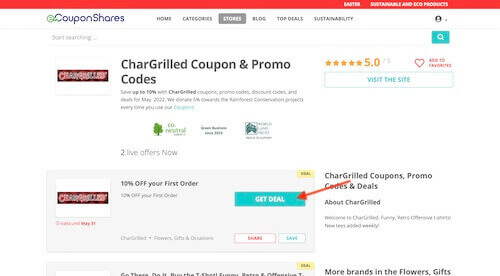 CharGrilled discount code