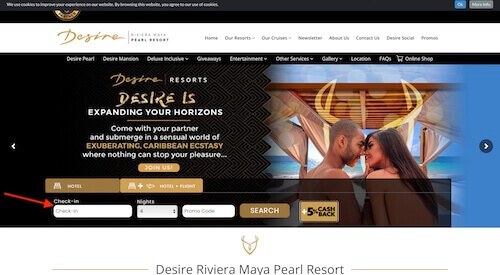 Desire Riviera Maya Resort booking select