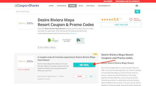 Desire Riviera Maya Resort promo code