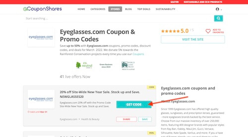 Eyeglasses.com coupon