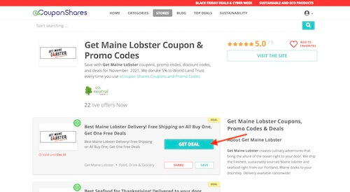 Get Maine Lobster coupon