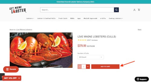 Get Maine Lobster shopping cart