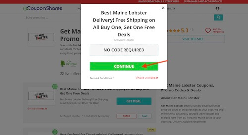 Go to the Get Maine Lobster website