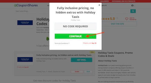 Go to the Holiday Taxis website