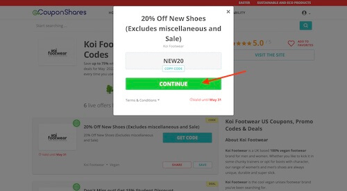 Go to the Koi Footwear website