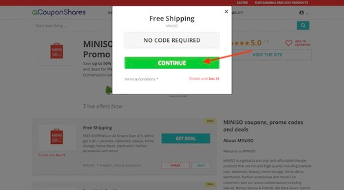 Go to the MINISO website