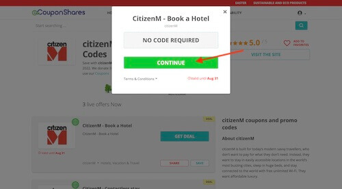 Go to the citizenM website