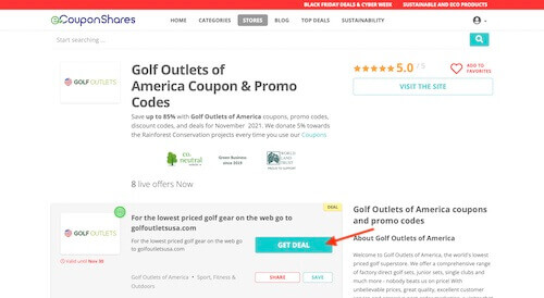 Golf Outlets of America coupon