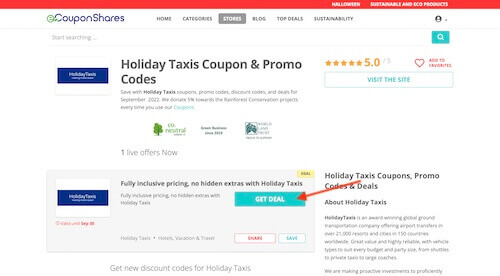 Holiday Taxis discount code