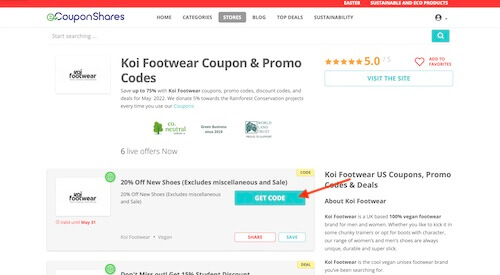 Koi Footwear discount code