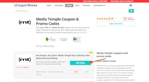 Media Temple coupon