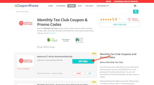 Monthly Tee Club discount code