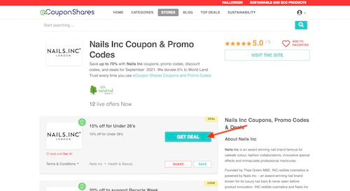 Nails Inc coupon