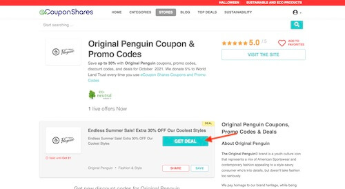 Original Penguin coupon