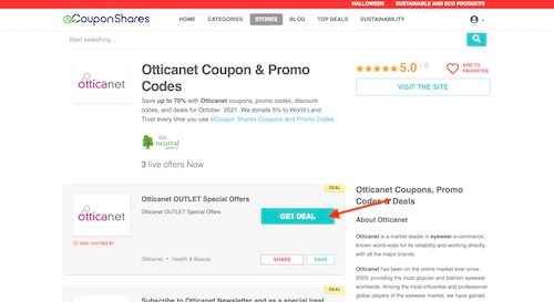 Otticanet-coupon