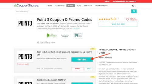 Point 3 coupon