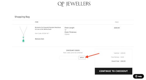 QP Jewellers discount code discount