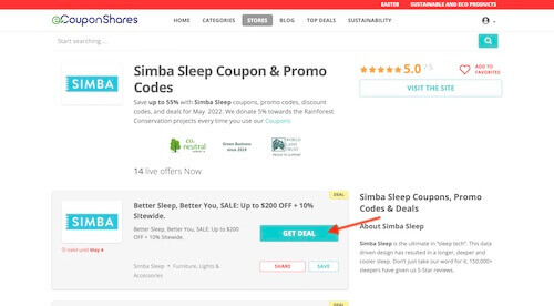 Simba Sleep discount code