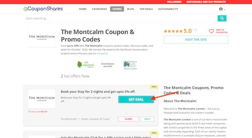The Montcalm discount code