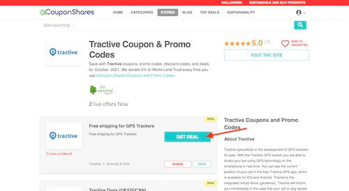 Tractive coupon